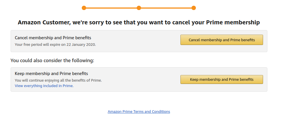 Cancelling  prime is super confusing. Will I or will I not